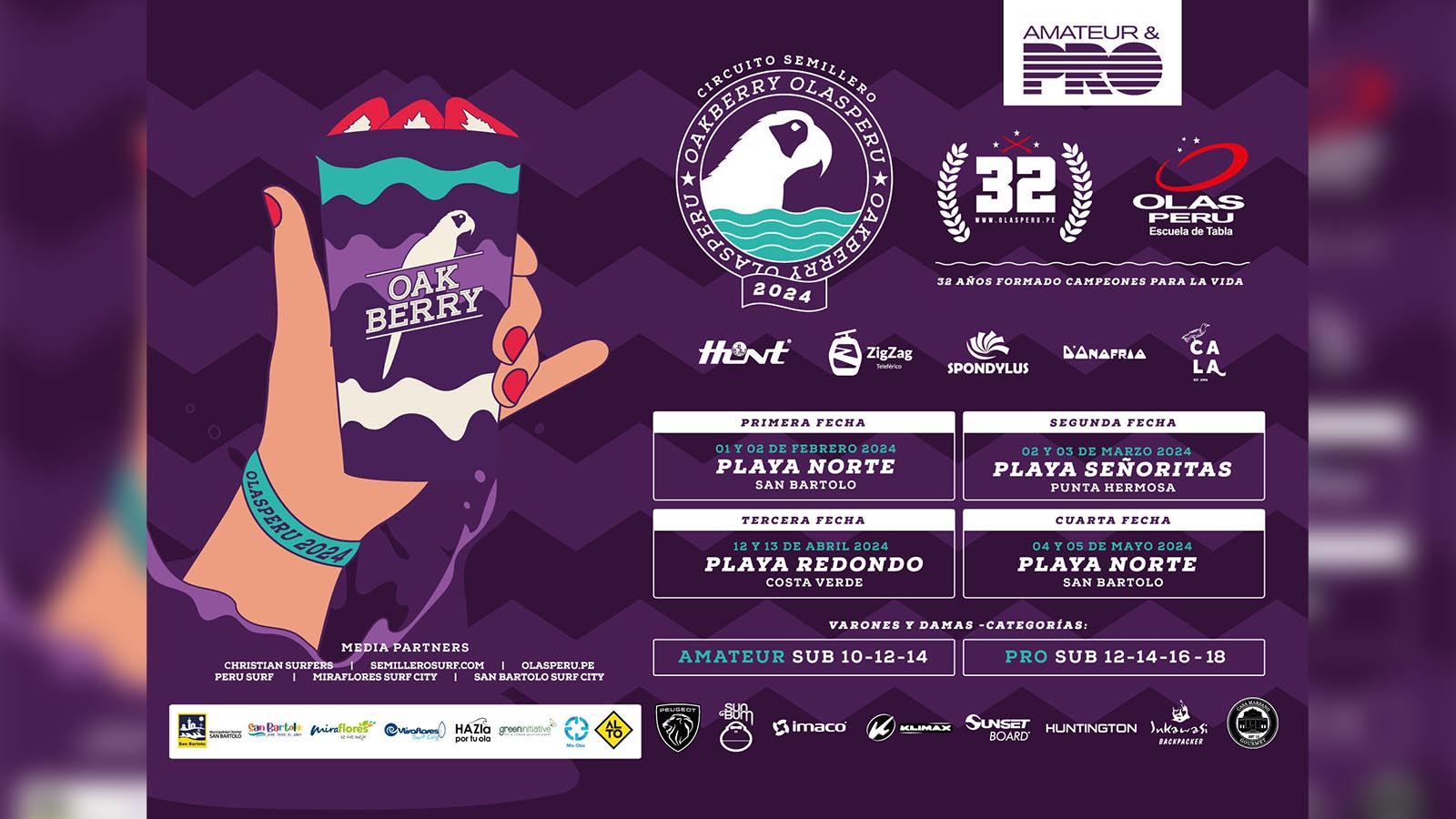 El jueves 01 de febrero arranca el Semillero Oakberry Olas Per&uacute; 2024